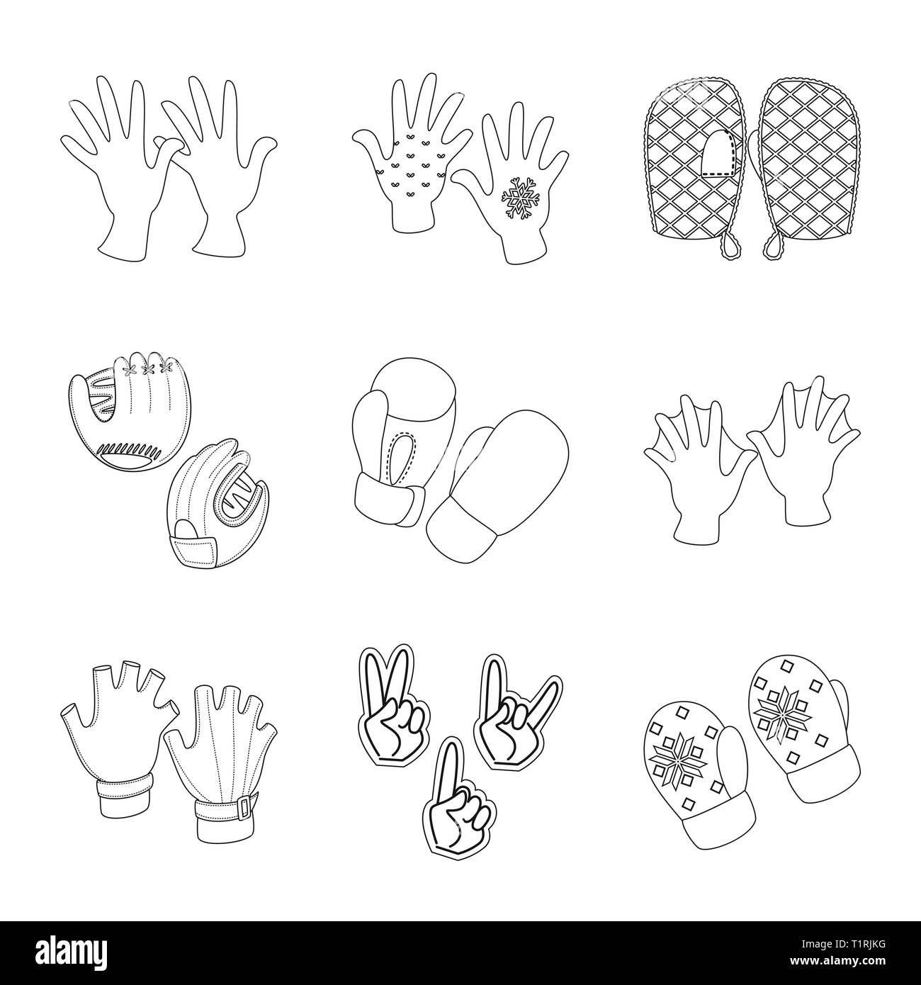 Vector illustration of accessory and style logo. Set of accessory and distinctive stock symbol for web. Stock Vector