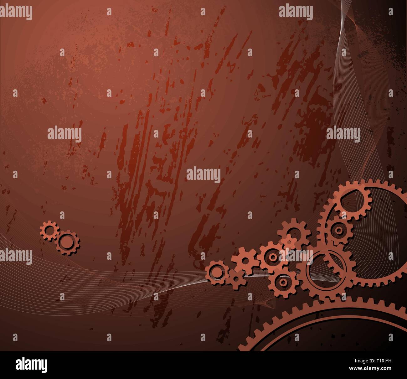 background made from various cogwheels Stock Vector