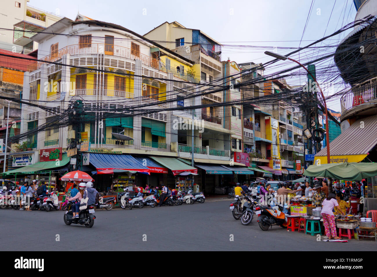 Corner of 13 street and 110 streets, Phnom Penh, Cambodia, Asia Stock Photo