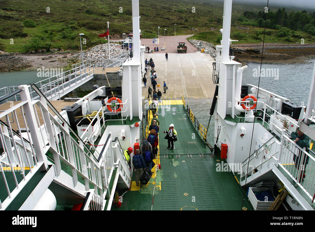 Passengers Disembarking From The Caledonian Macbrayne Roll On Roll