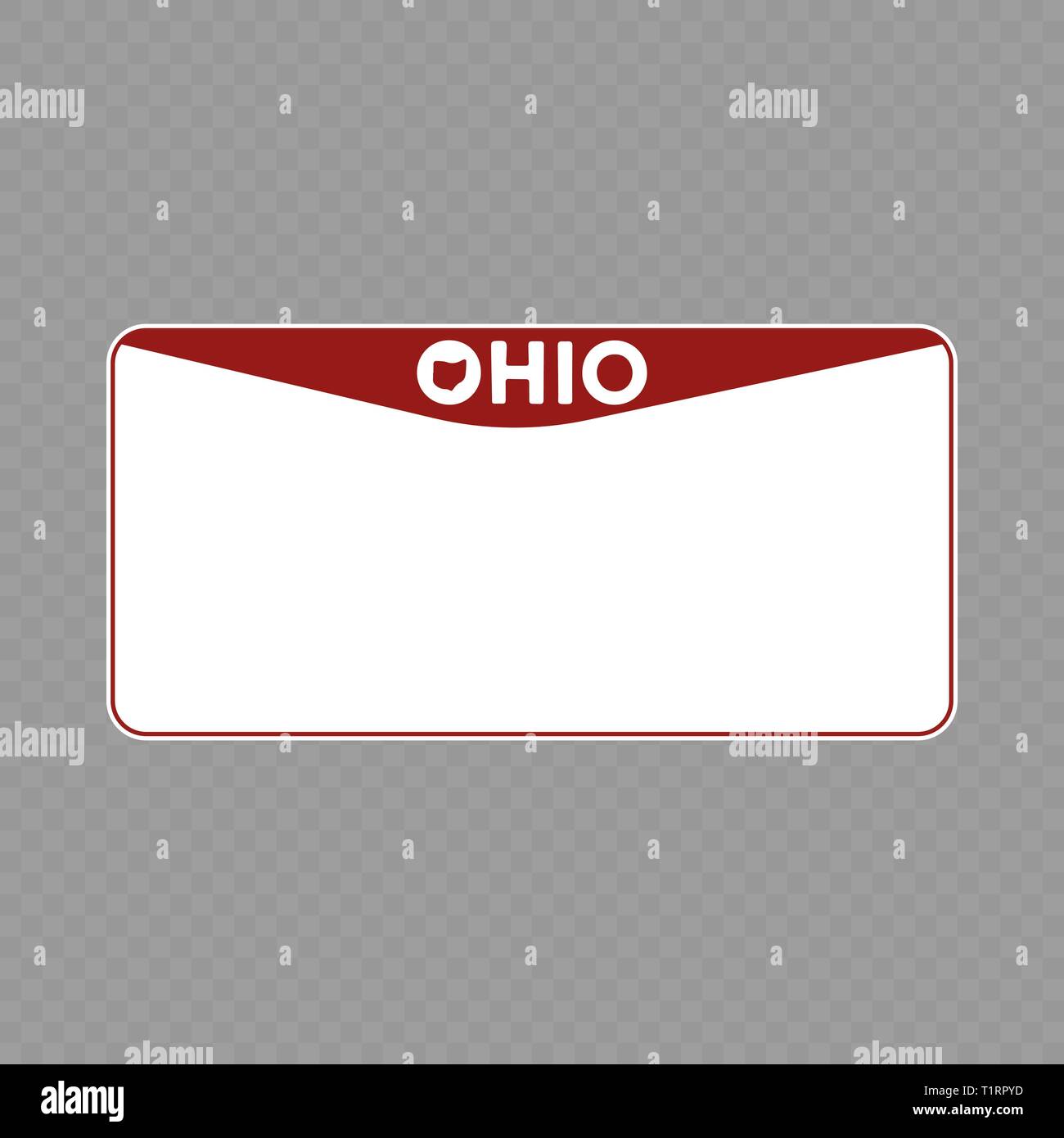 Number plate vehicle registration plates of usa state ohio stock
