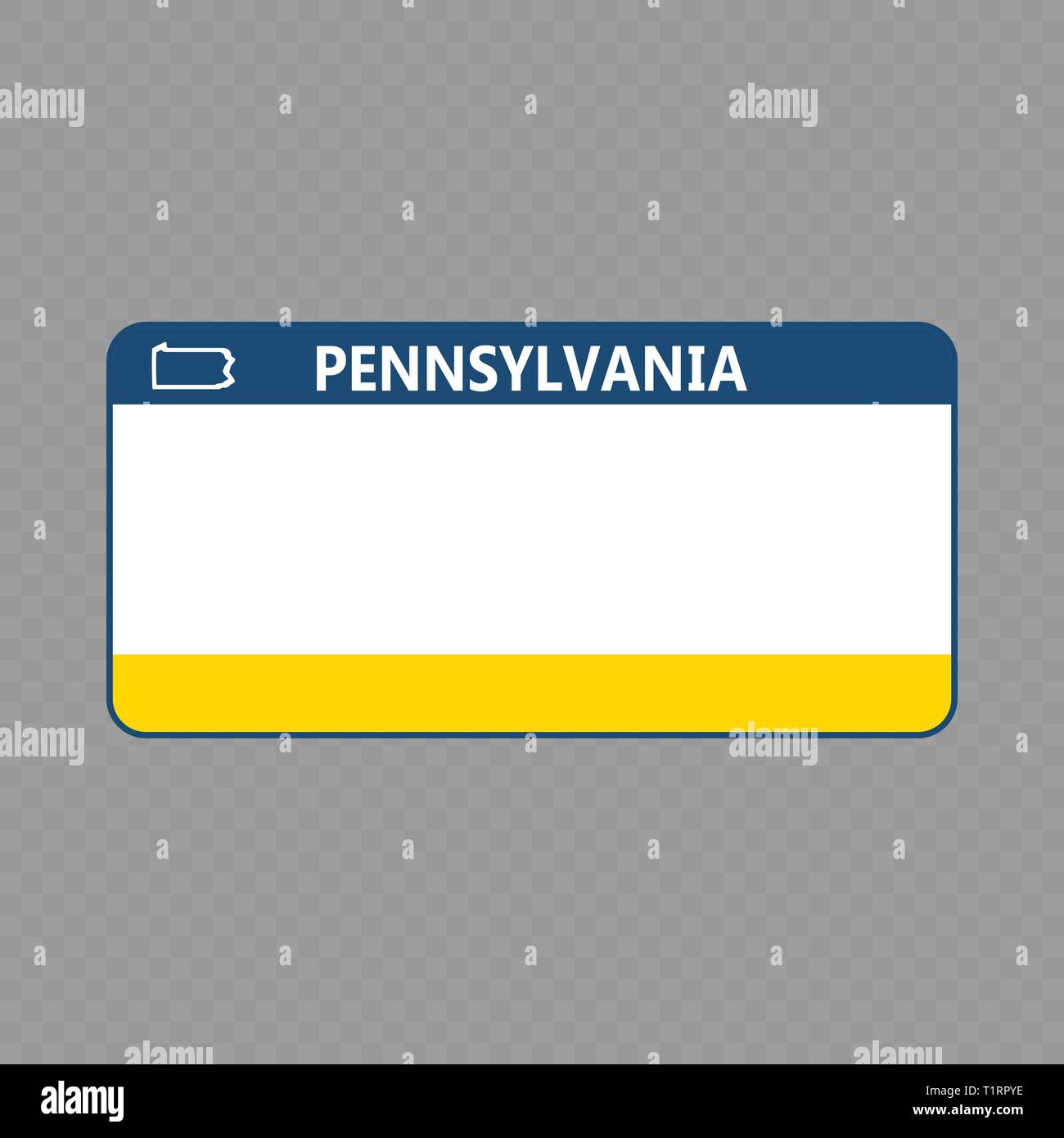 Number plate. Vehicle registration plates of USA state - pennsylvania Stock Vector