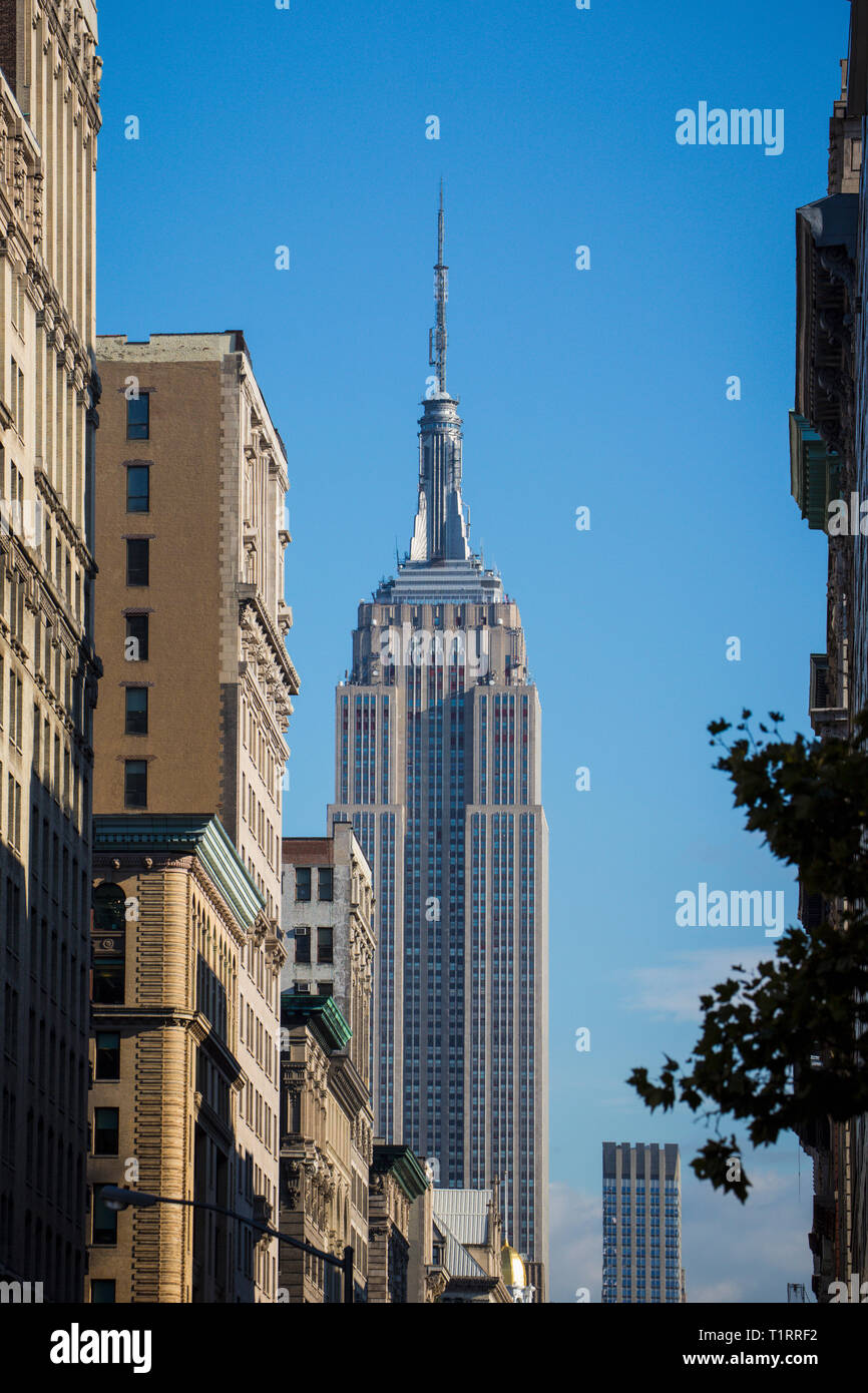 Empire State Building, New York City, New York State, USA.  The 102 storey Art Deco building designed by the architectural firm Shreve, Lamb & Harmon  Stock Photo