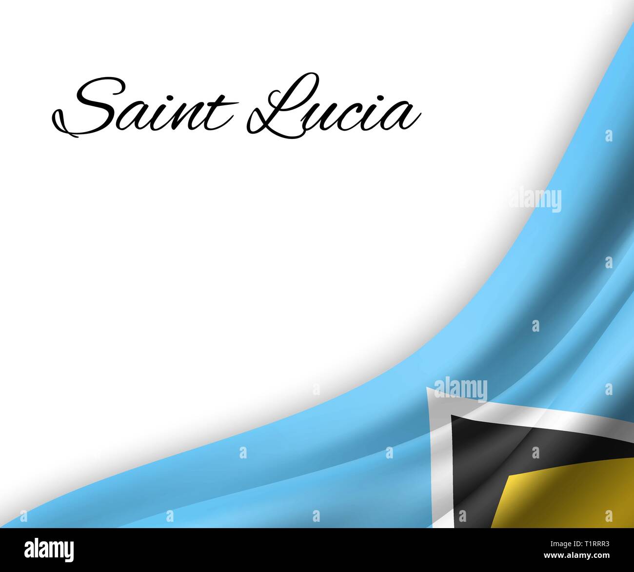 waving flag of Saint Lucia on white background. Template for independence day. vector illustration Stock Vector