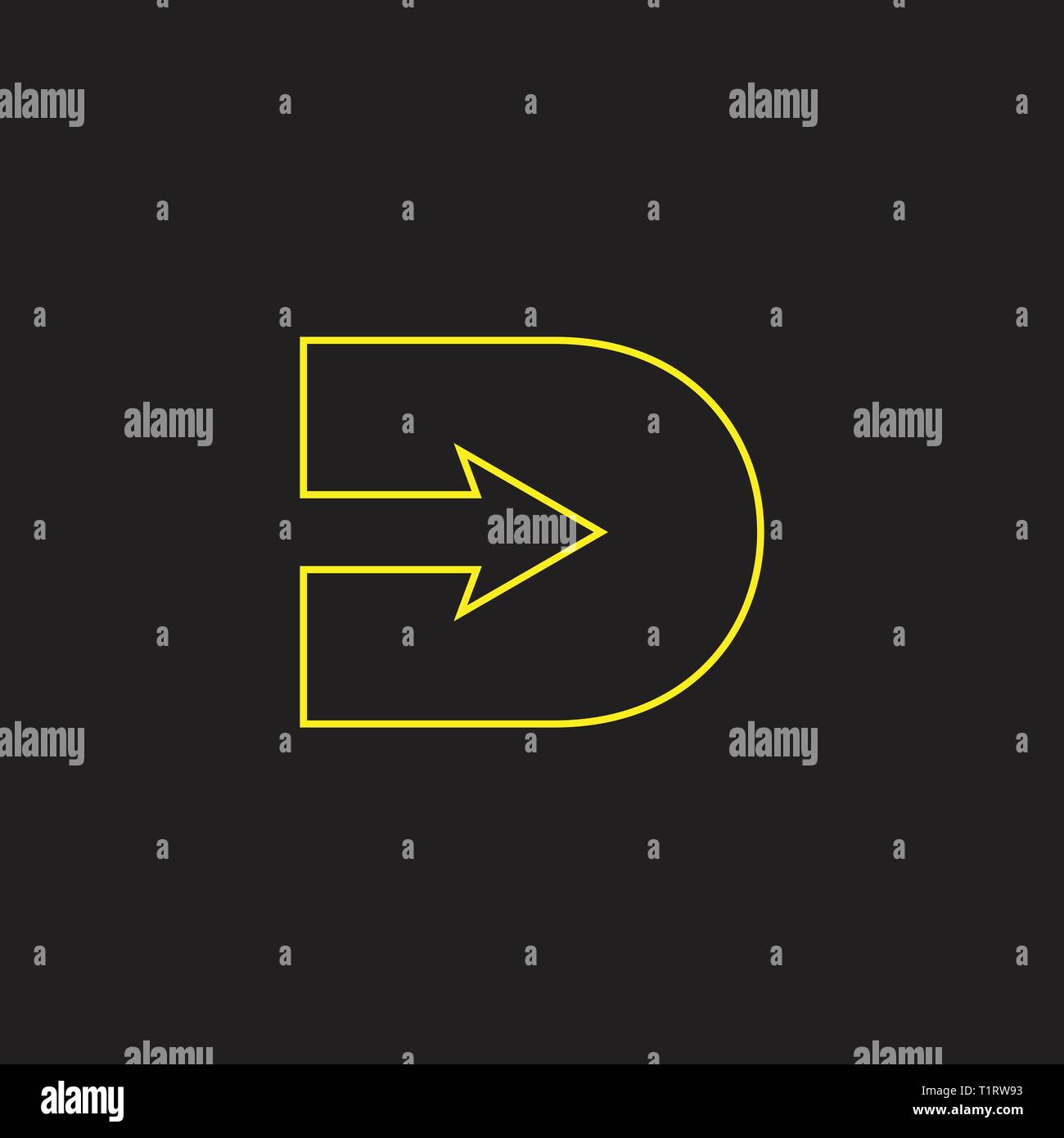 letter d arrow thin line logo vector Stock Vector Image & Art - Alamy