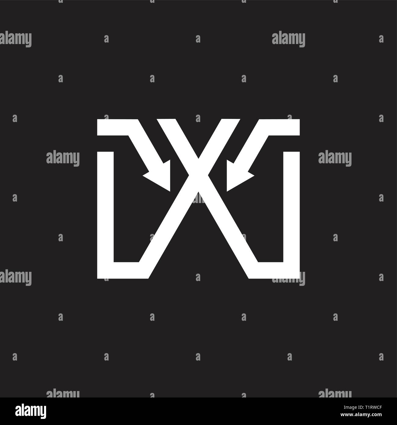 letter w simple geometric arrow line logo vector Stock Vector Image ...