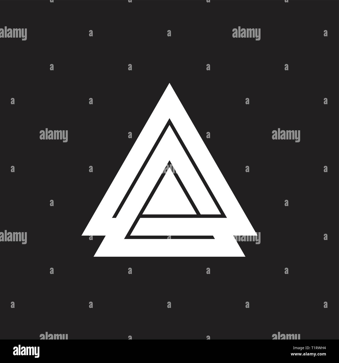 abstract letter A linked triangle arrow geometric logo vector Stock Vector