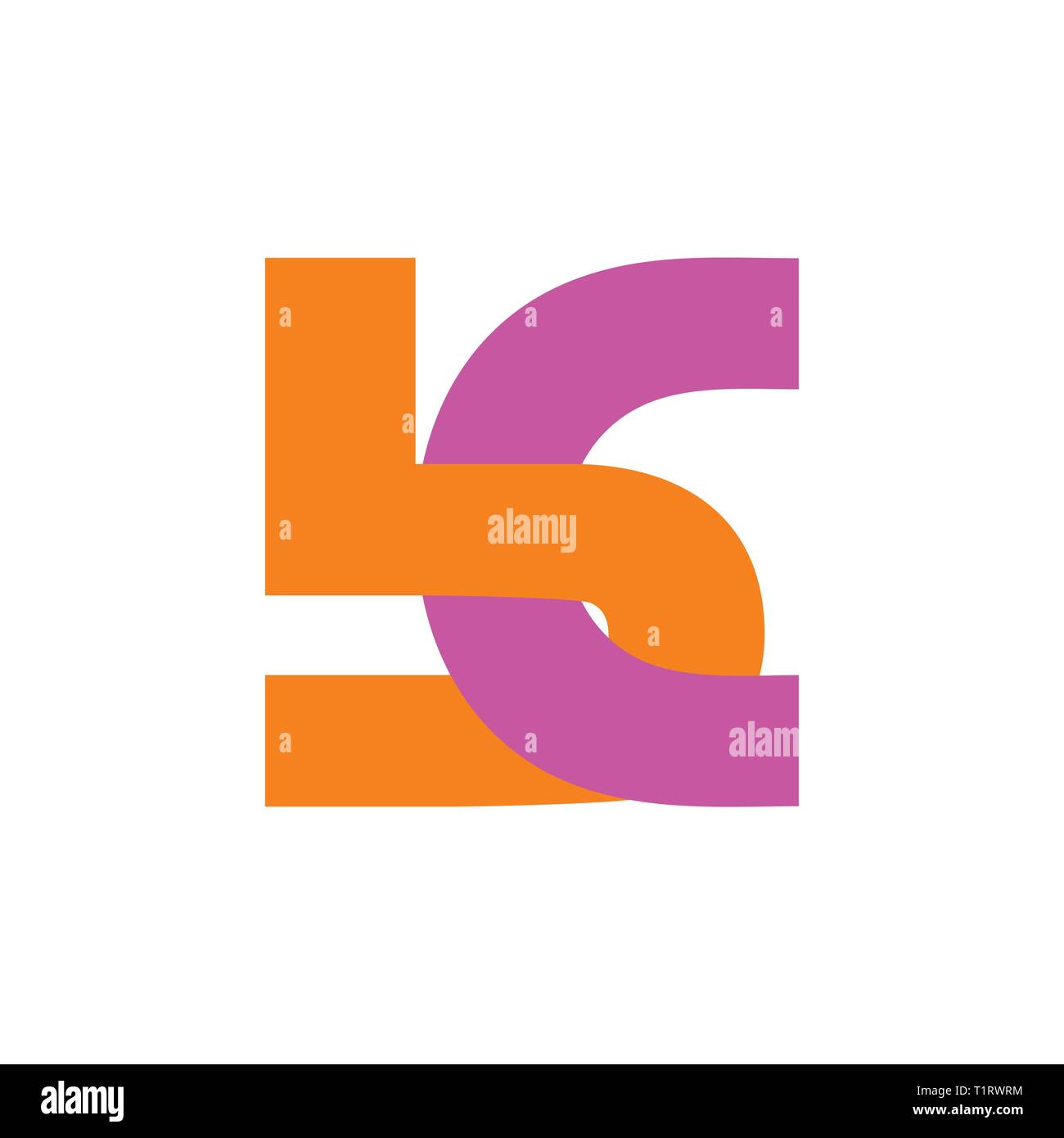 abstract letters bc simple linked logo vector Stock Vector