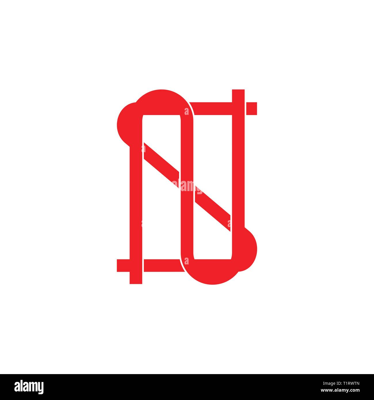 letters sn simple thin line geometric logo vector Stock Vector