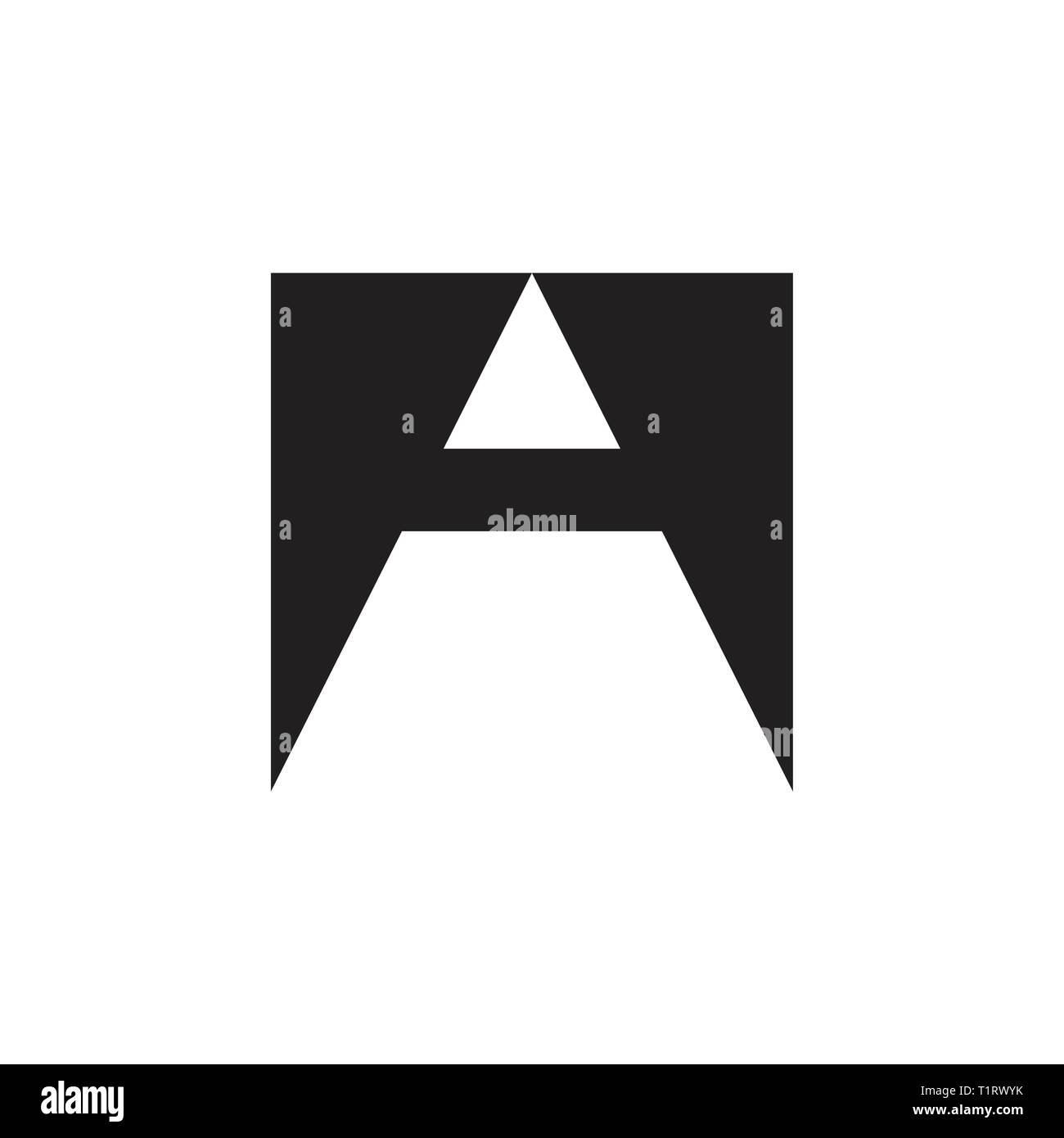 letter a simple pencil negative space logo vector Stock Vector