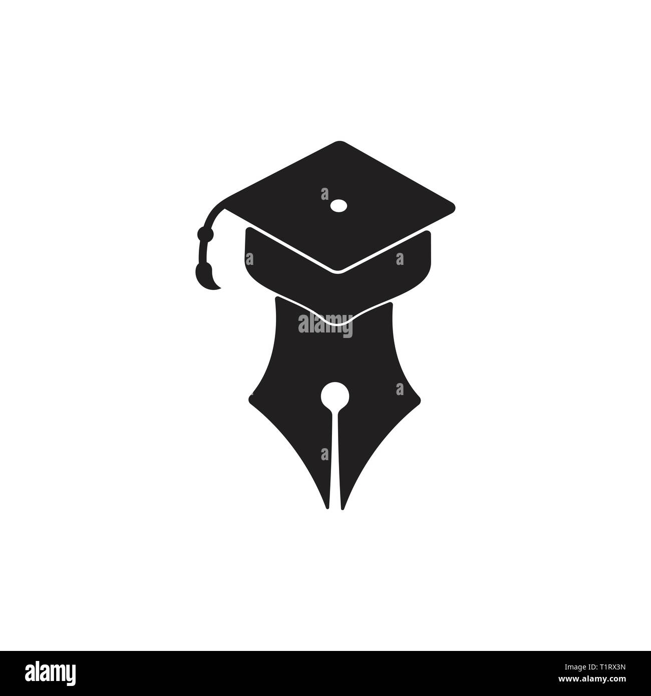 pen writer graduation education logo vector Stock Vector