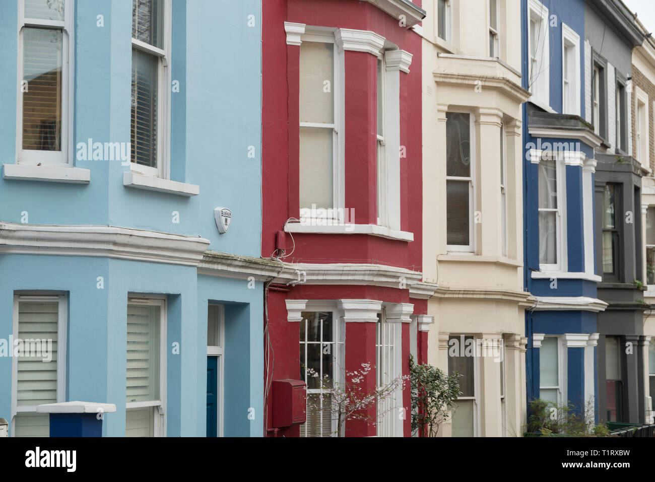 Colourful houses near Portobello road, London, UK Stock Photo Alamy
