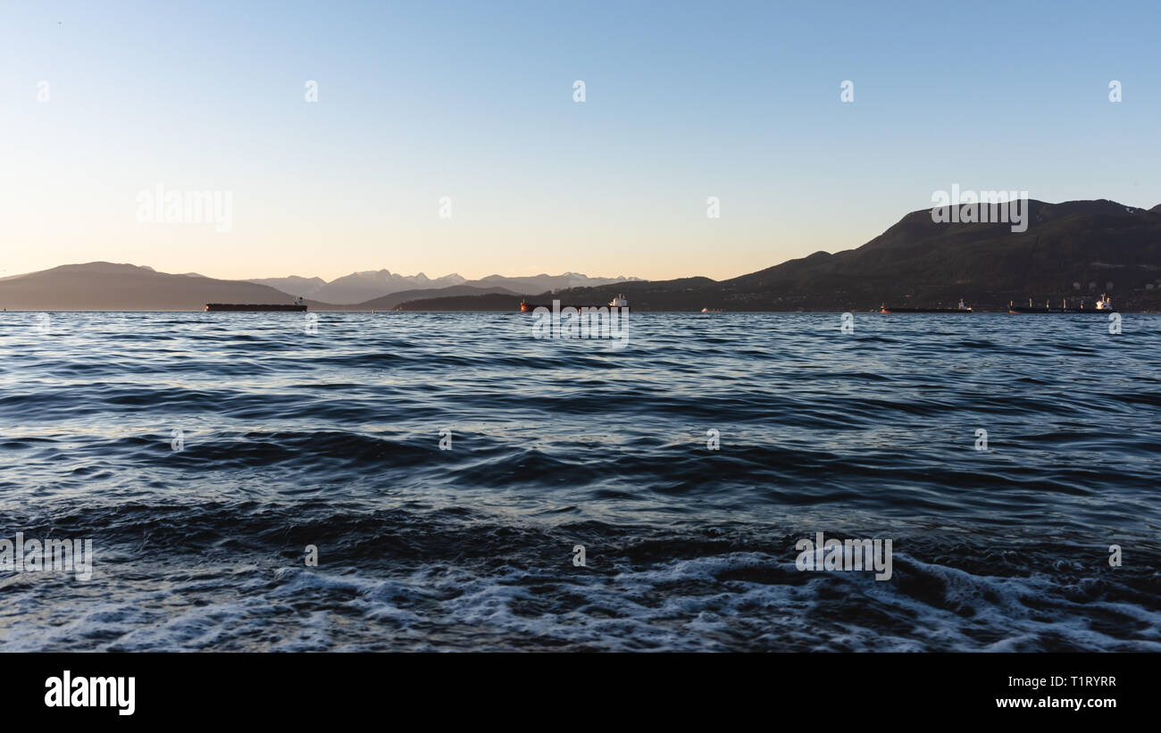 sunset at Locarno Beach, Vancouver. Stock Photo