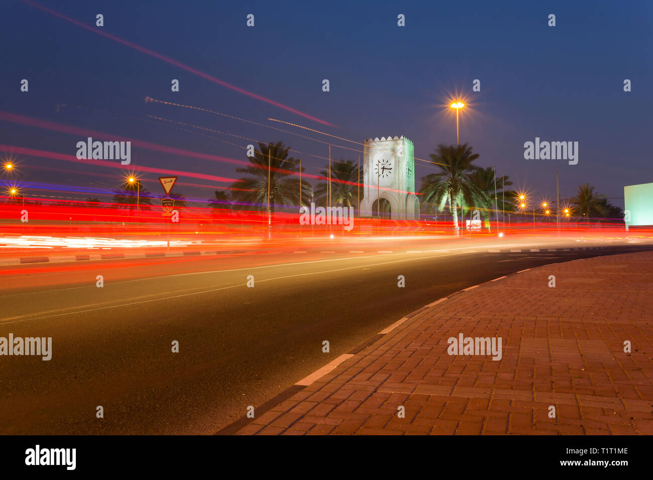 The Old Clock Roundabout in C Ring road Doha Qatar Stock Photo - Alamy