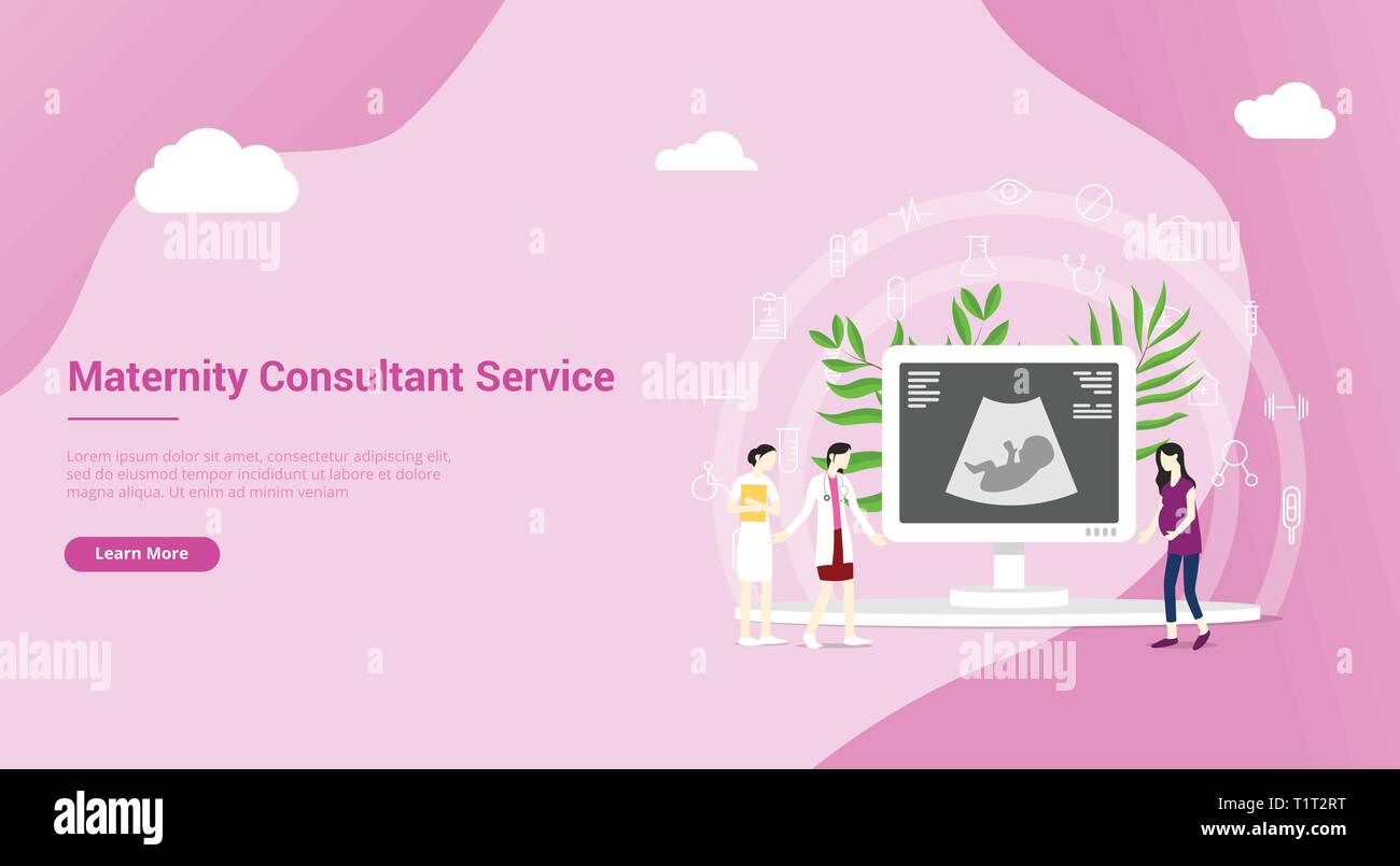 maternity or pregnancy concept for website landing homepage template