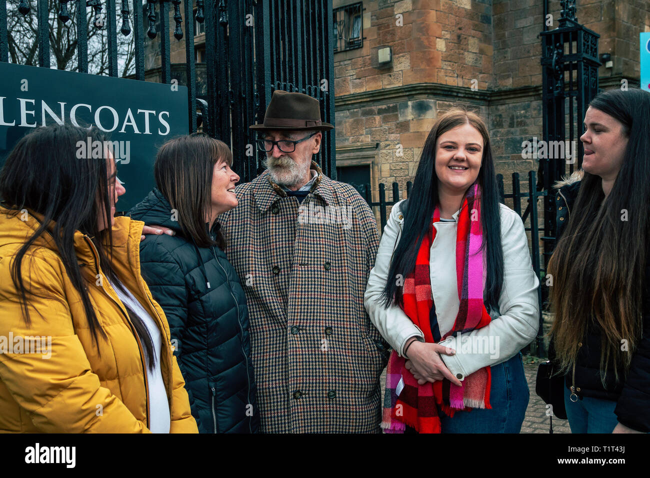 Playwright John Byrne and wife Jeanine Davies March 27th 2019 Paisley Stock Photo