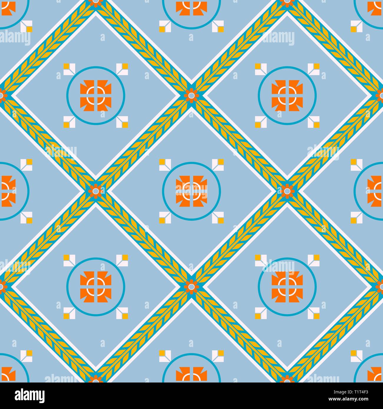 Seamless pattern in Oriental style. Geometrical ornament. Vector pattern. Stock Vector