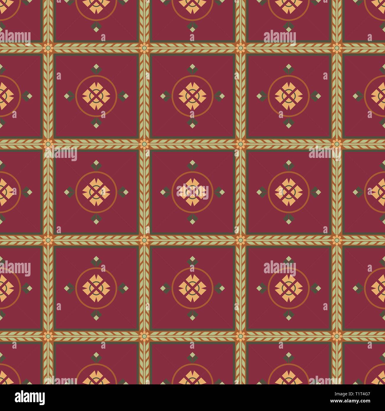 Seamless pattern in Oriental style. Geometrical ornament. Vector Stock Vector