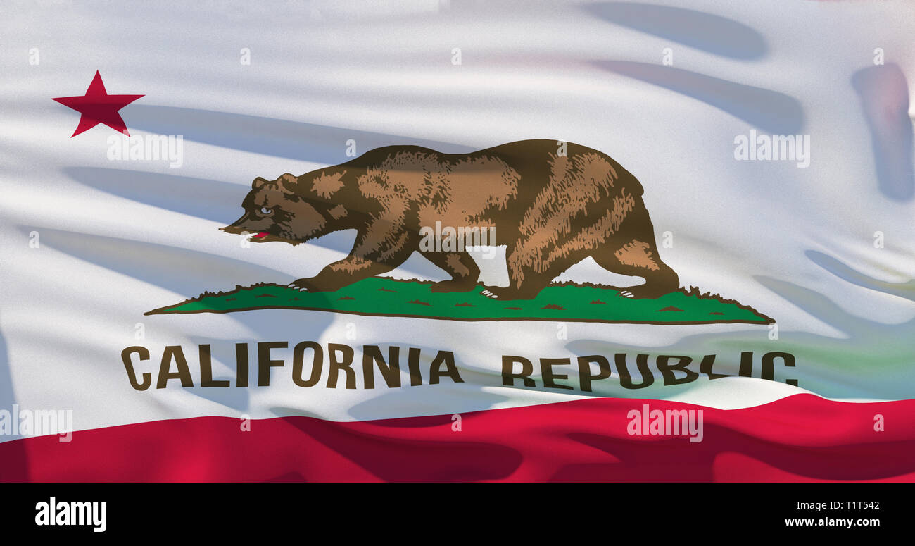 California Flag, 3d realistic illustration Stock Photo - Alamy