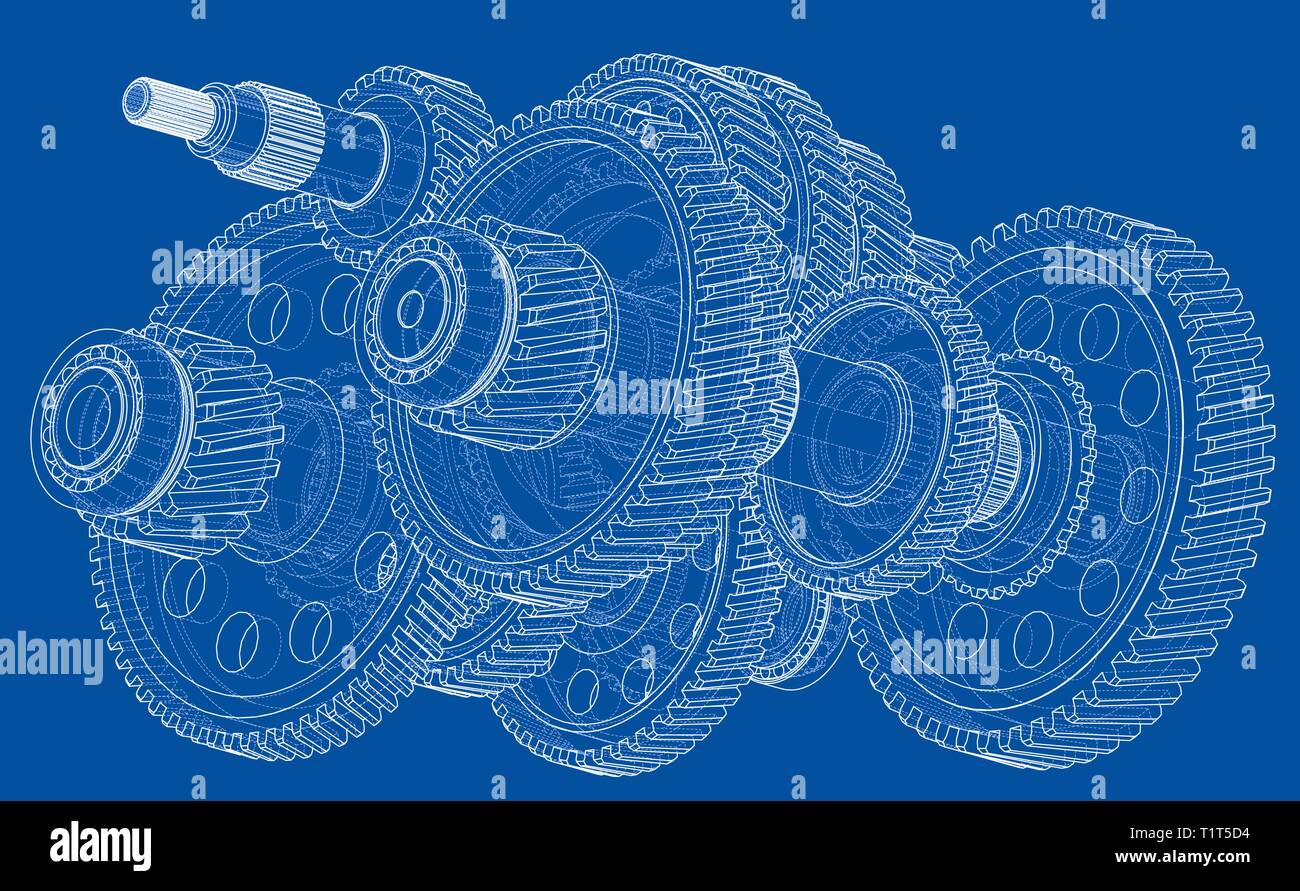 Outline gearbox concept. Vector Stock Vector Image & Art - Alamy