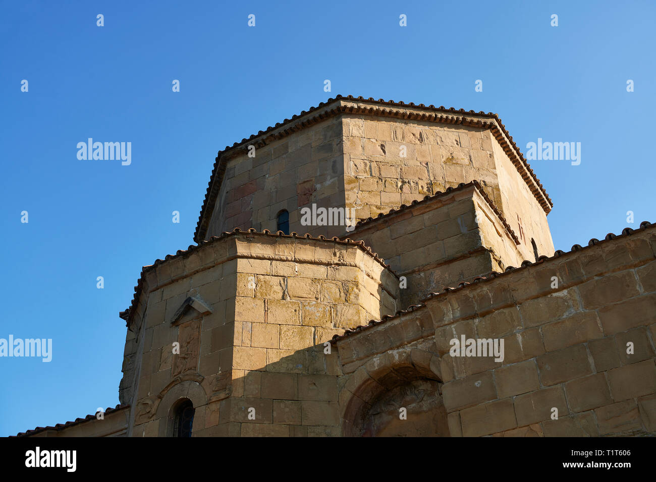 Pictures & images of Jvari Monastery, a 6th century Georgian Orthodox monastery near Mtskheta, eastern Georgia. A UNESCO World Heritage Site.  The Jva Stock Photo