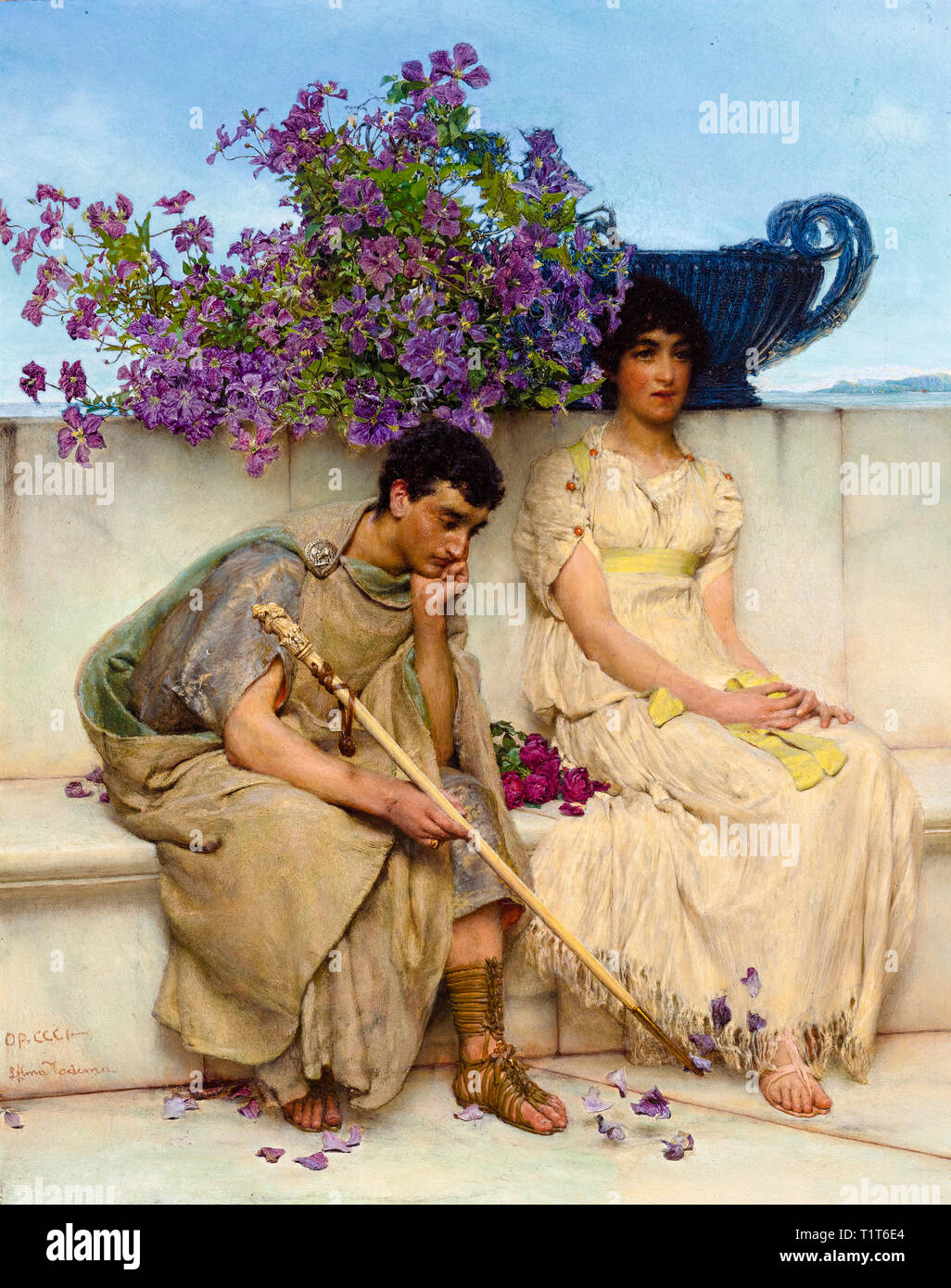 An eloquent silence, painting, Lawrence Alma Tadema, 1890 Stock Photo