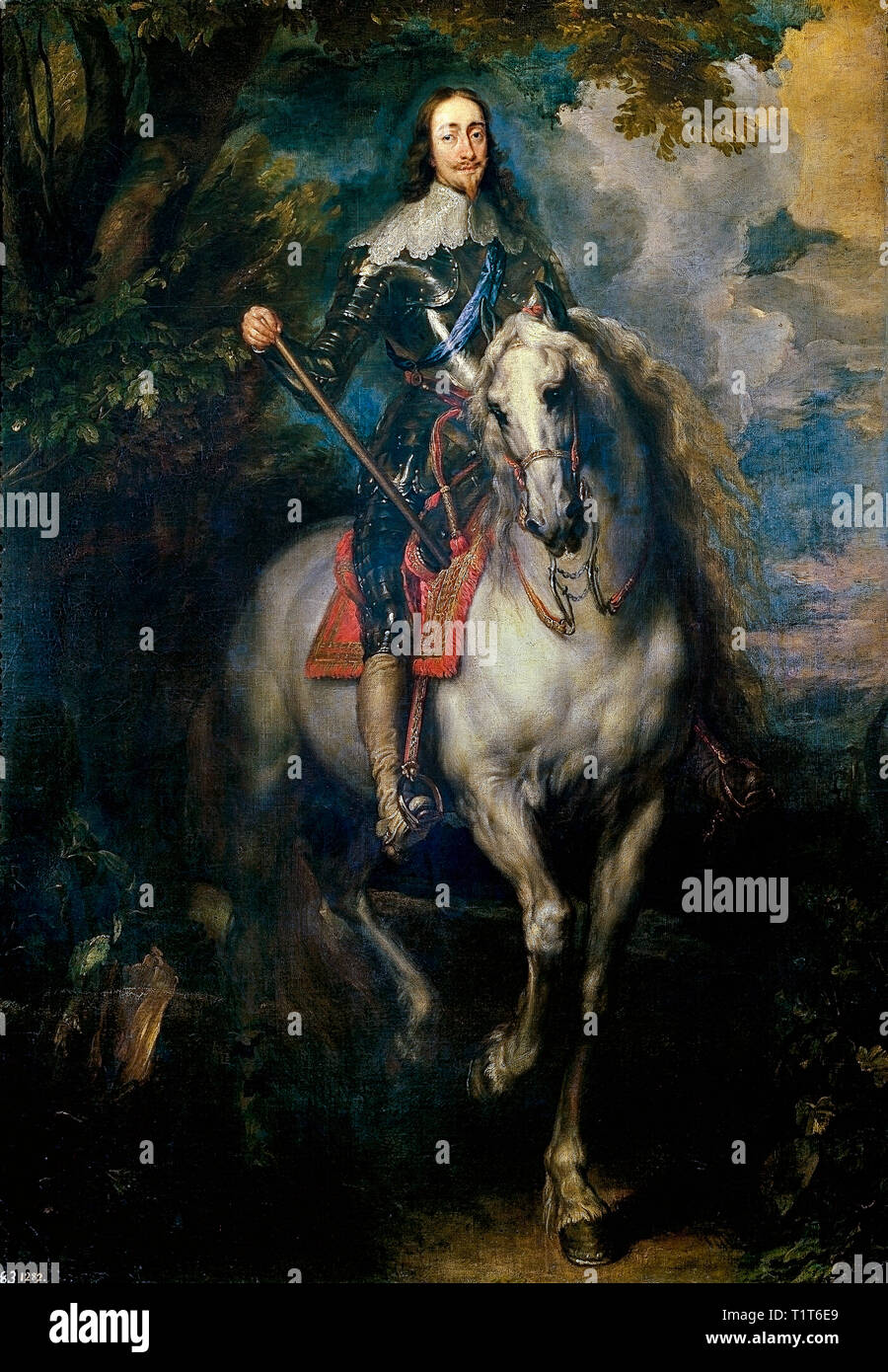 Equestrian portrait of Charles I of England, after Anthony van Dyck, c. 1635 Stock Photo