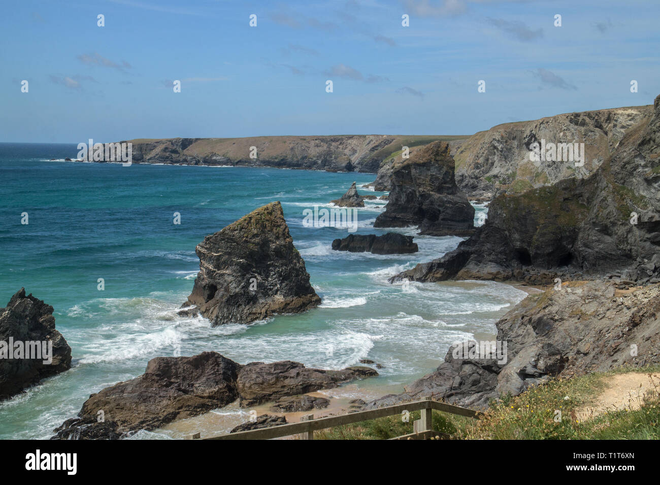 Bedruthan Steps, North Cornwall Stock Photo