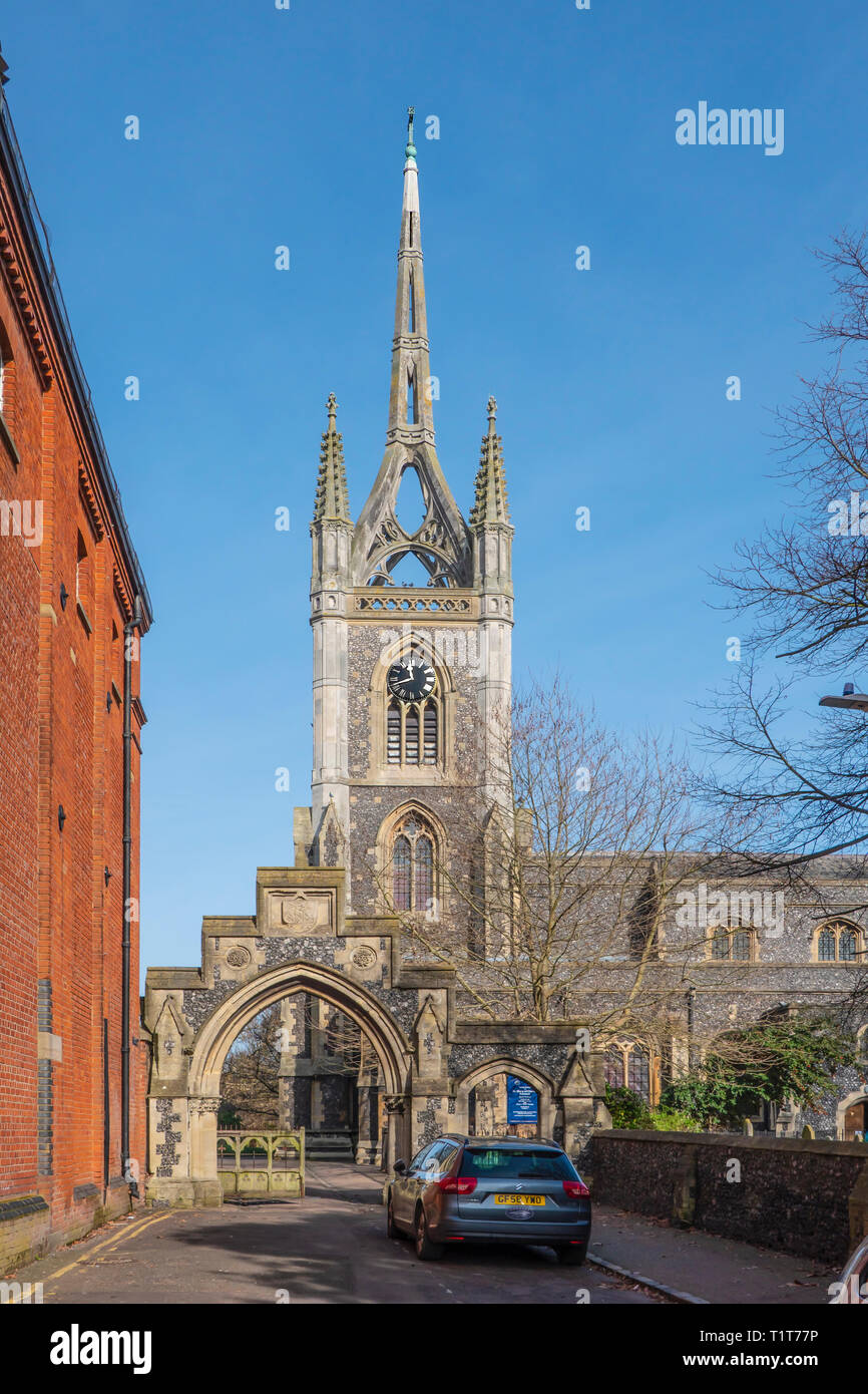 St Mary of Charity is one of the churches in The Benefice of Faversham, Kent Stock Photo