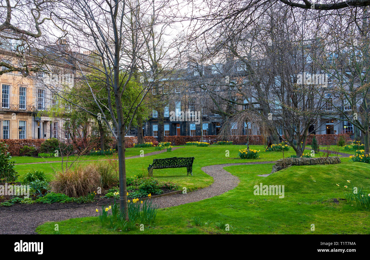 Private garden in Rutland Square in Edinburgh, Scotland,UK Stock Photo