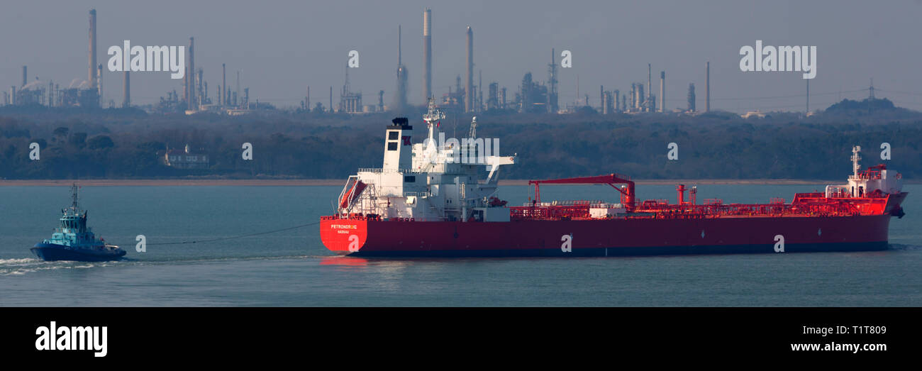 Petronordic,Nassau,Fawley,Refinery,Oil,Tanker,Southampton,Chemical,The Solent,reistered,Hampshire,UK,England,Isle of Wight,Cowes,Registered,fossil,fue Stock Photo
