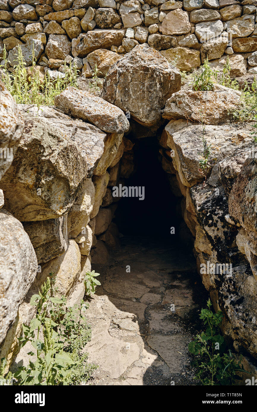 Pictures & Images of the tunnel under the Postern Gate, Alaca Hoyuk (Alacahoyuk) Hittite archaeological site  Alaca, Çorum Province, Turkey, Also know Stock Photo