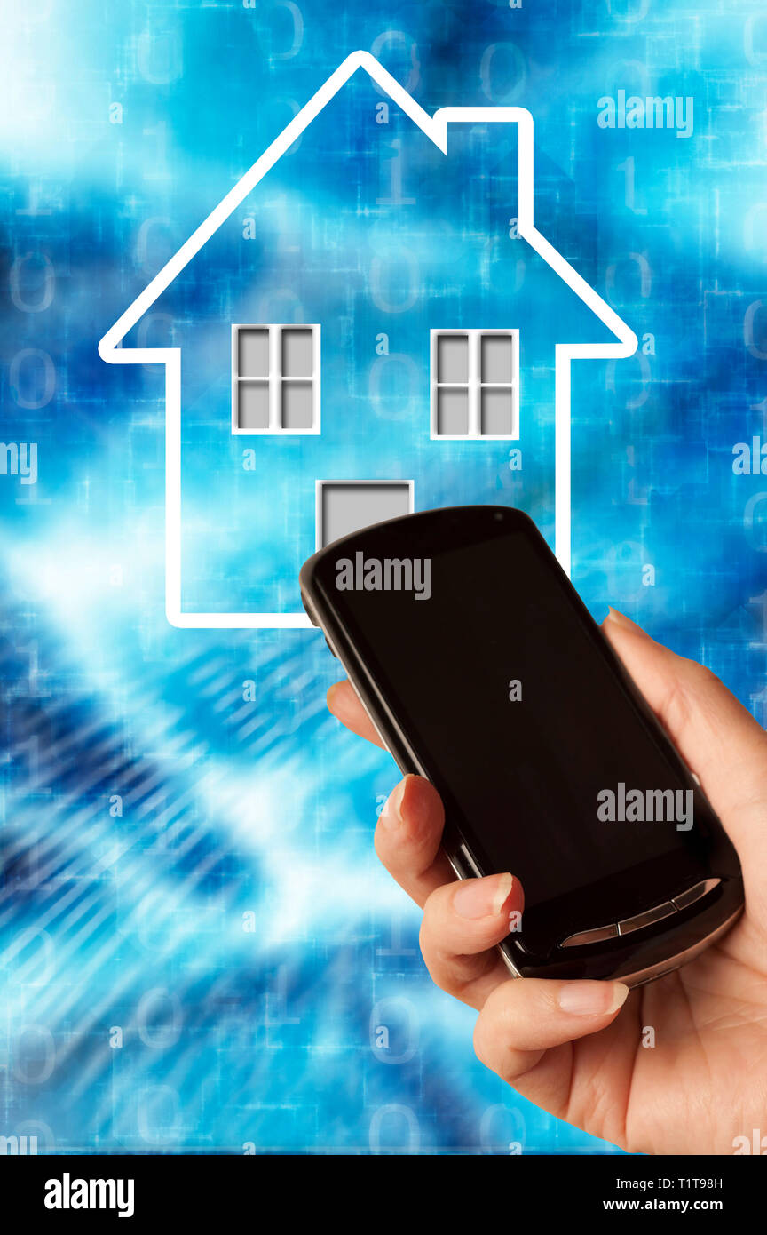 remote controlled smart home and domotics concept Stock Photo