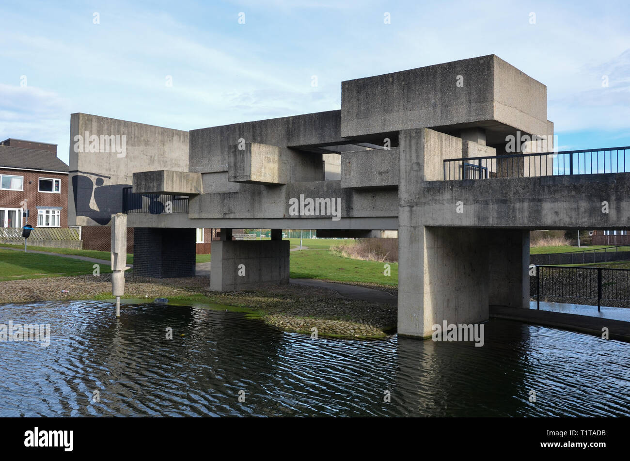 Apollo Pavilion (Pasmore Pavilion) by architect Victor Pasmore, Peterlee, County Durham, England, February 2019 Stock Photo