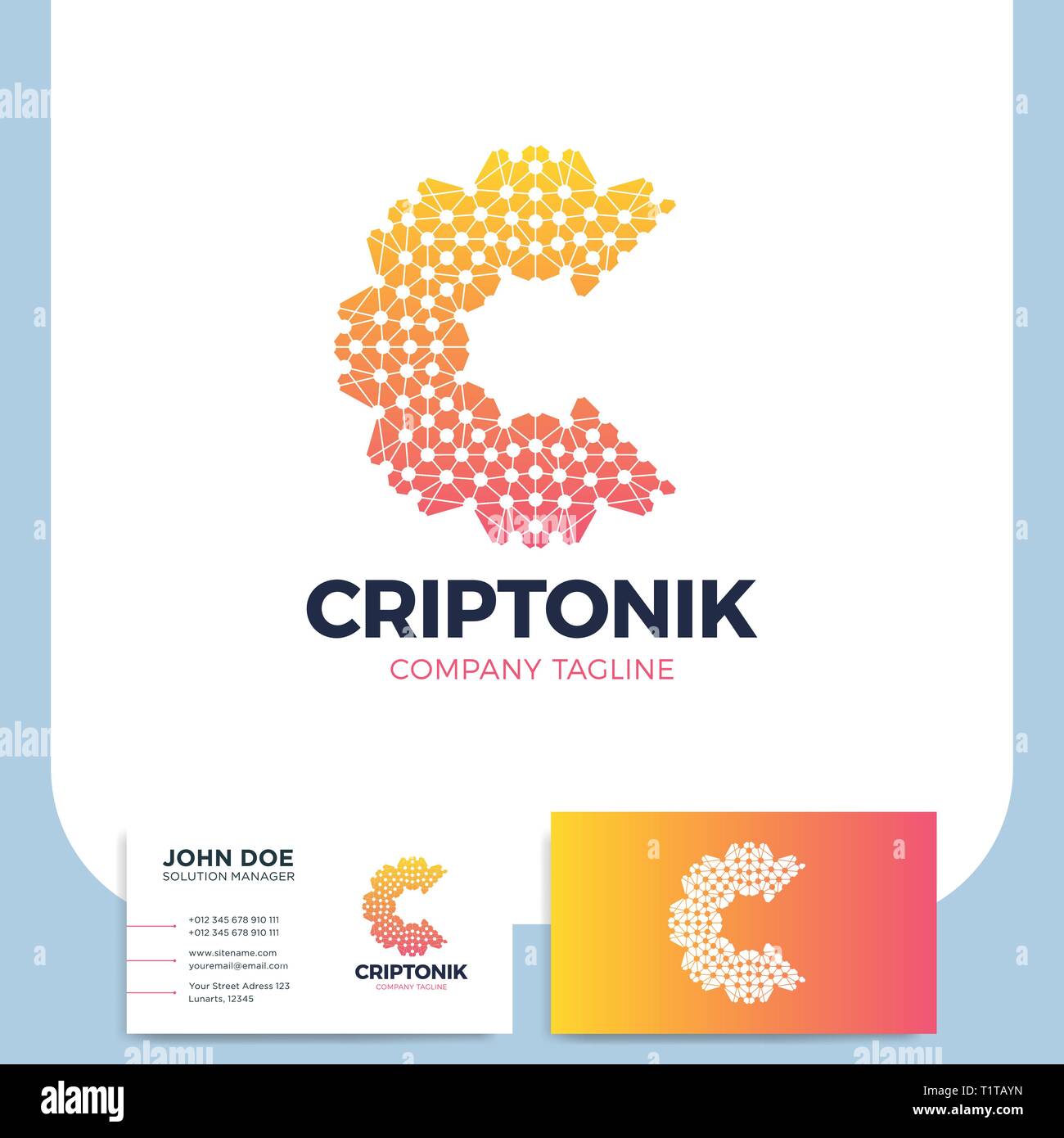 C letter crypto logo hi-res stock photography and images - Alamy