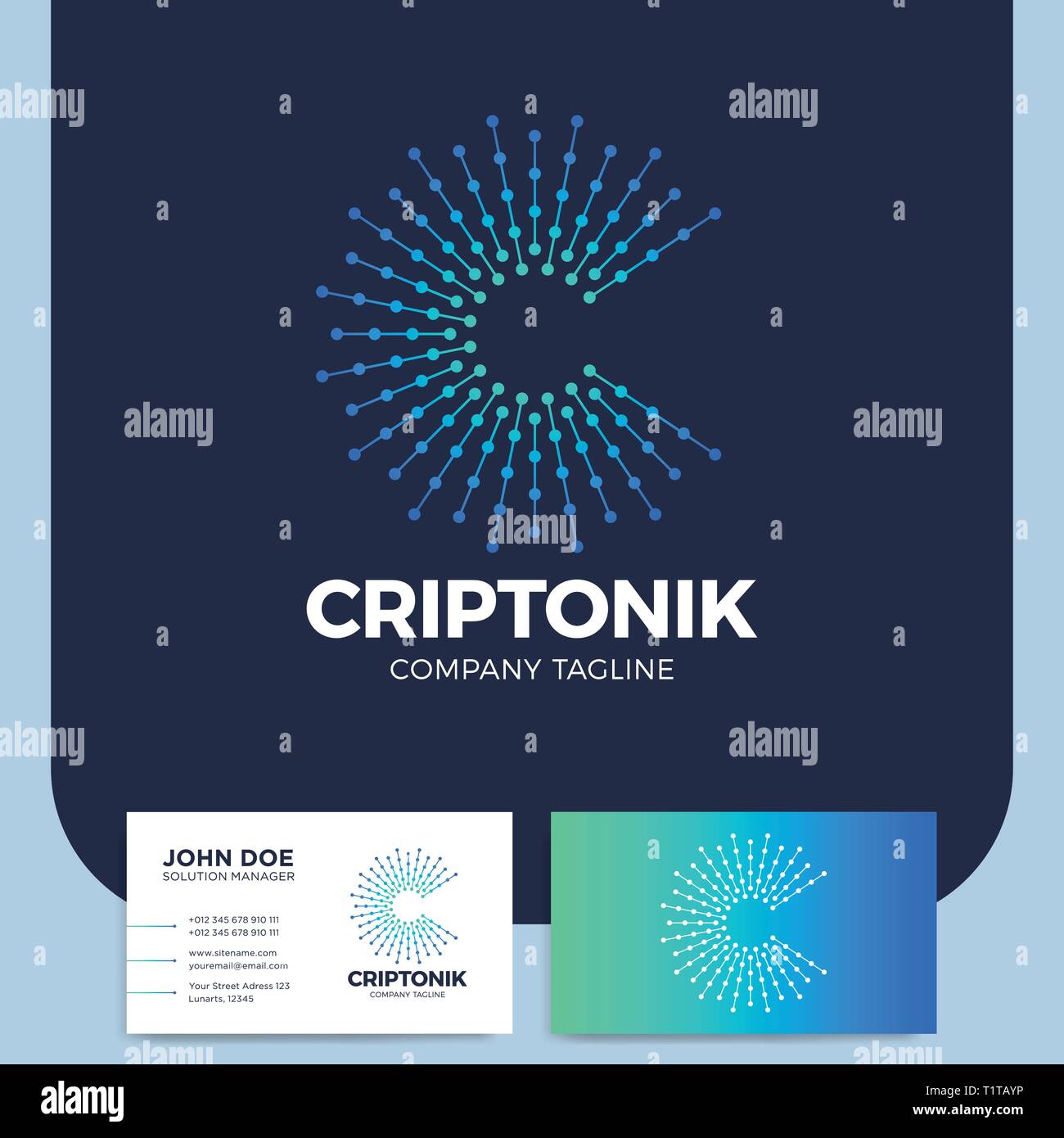 Clever and creative dots or point crypto letter c logo smart and idea ...