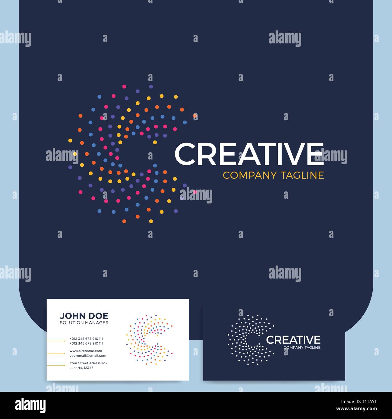 Clever and creative dots or point crypto letter c logo smart and idea ...