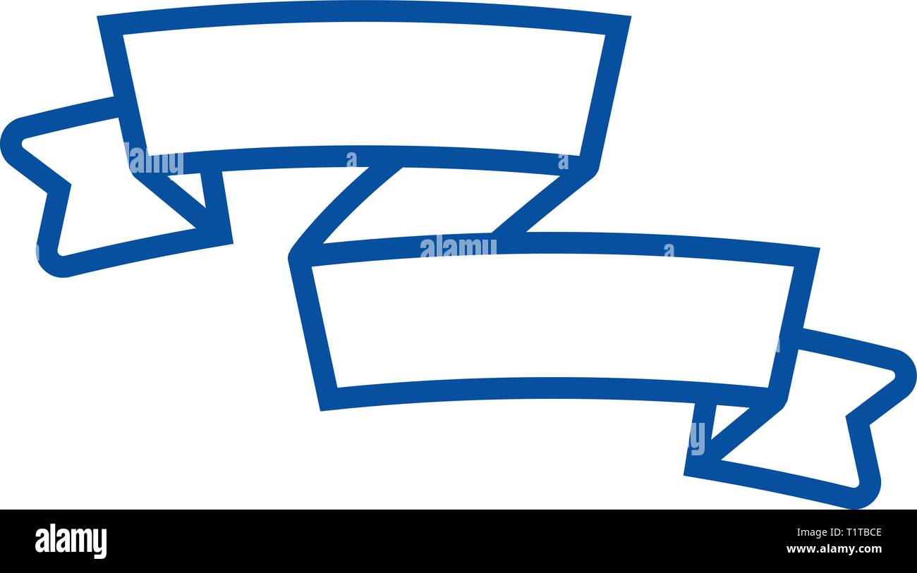 Ribbon assimetric line icon concept. Ribbon assimetric flat vector ...