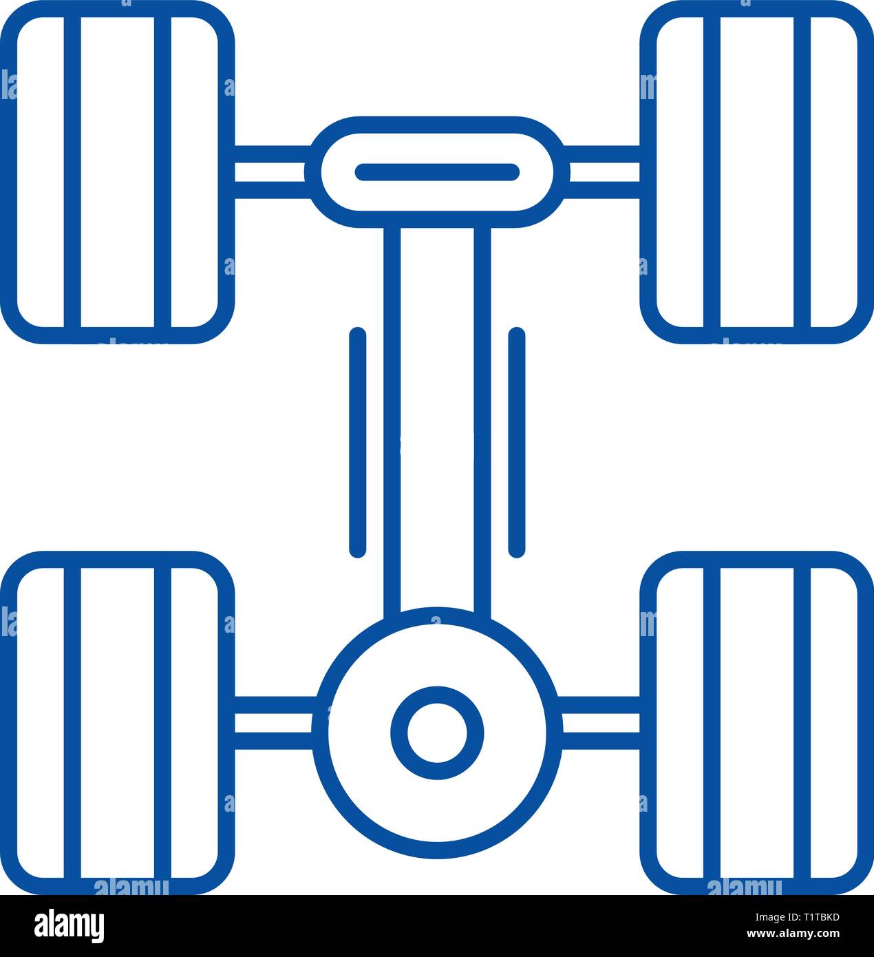 Running gear line icon concept. Running gear flat vector symbol, sign