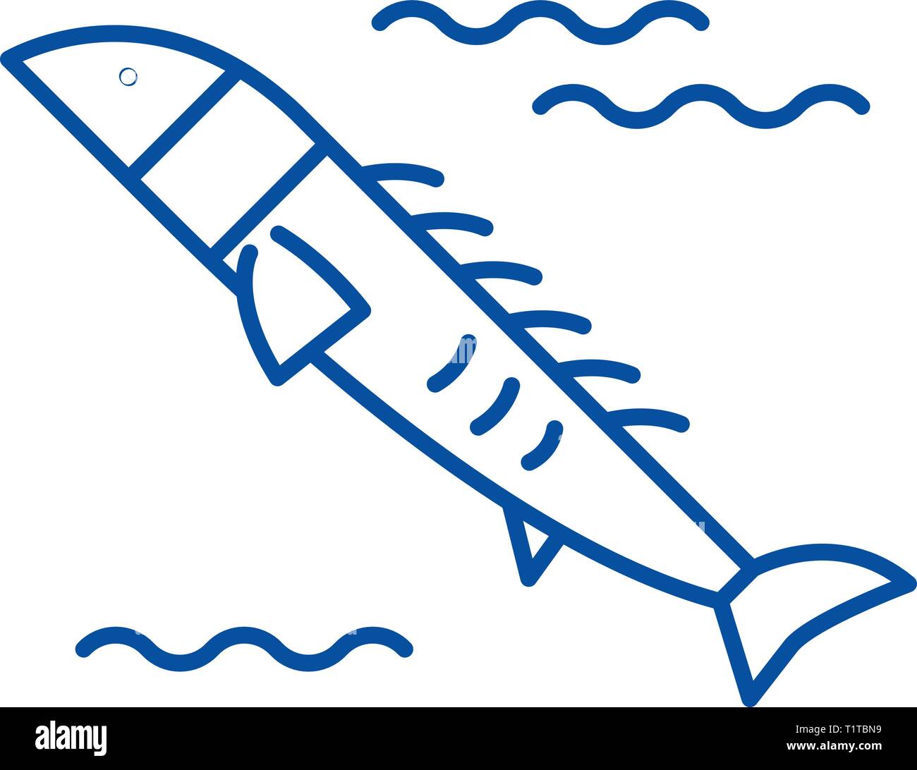 Salmon line icon concept. Salmon flat vector symbol, sign, outline ...