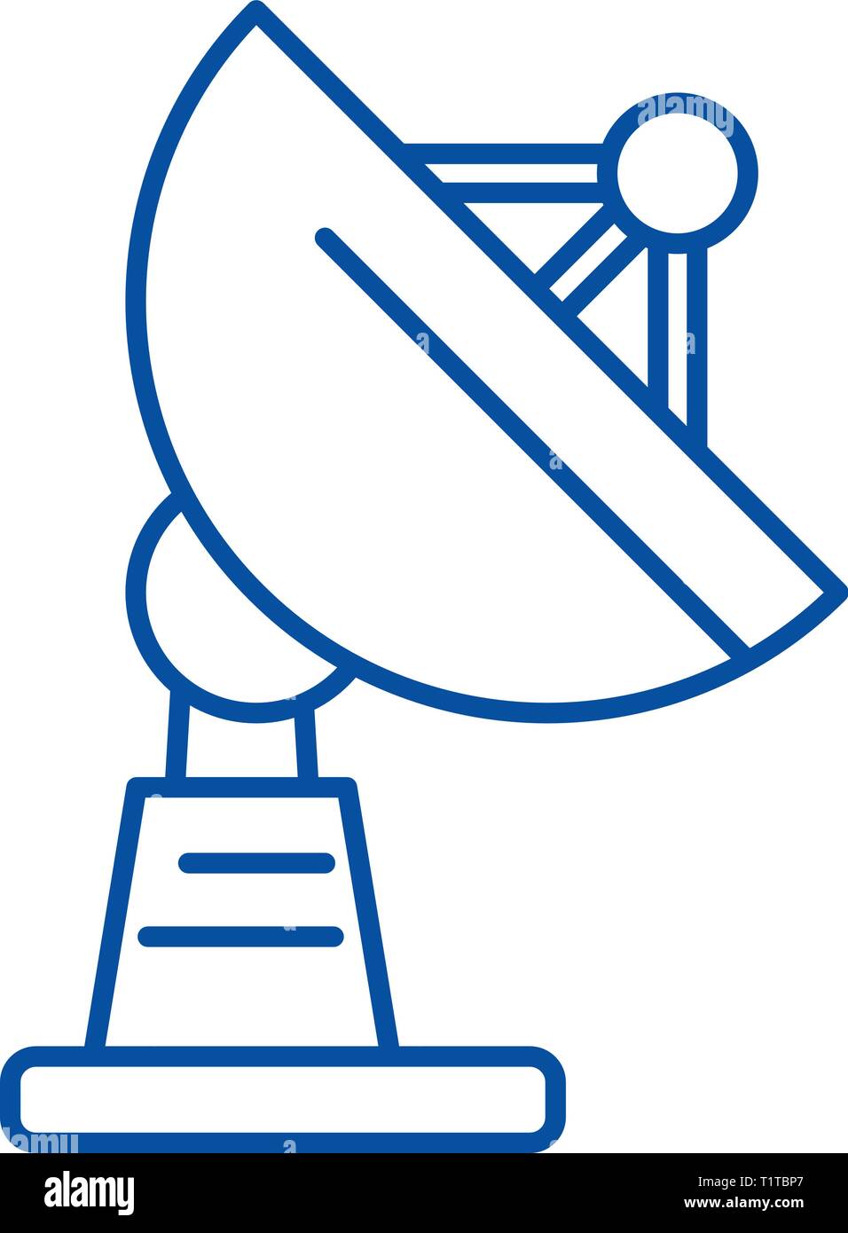 Satellite dish line icon concept. Satellite dish flat vector symbol