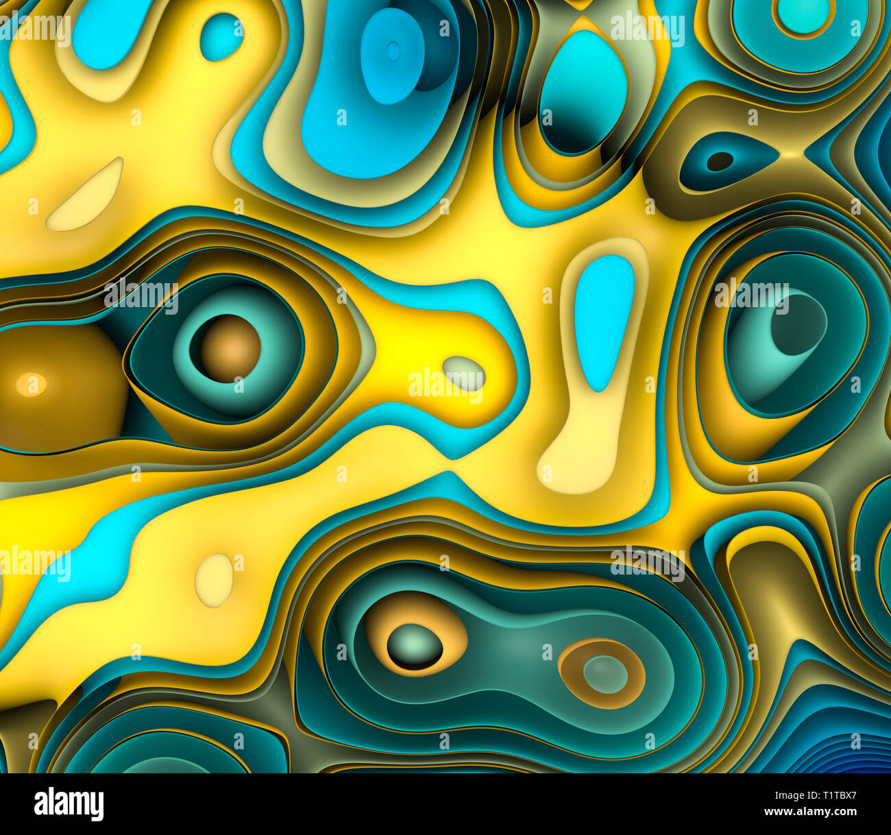 Abstract Geometric Background With Curved Lines Stock Photo - Alamy