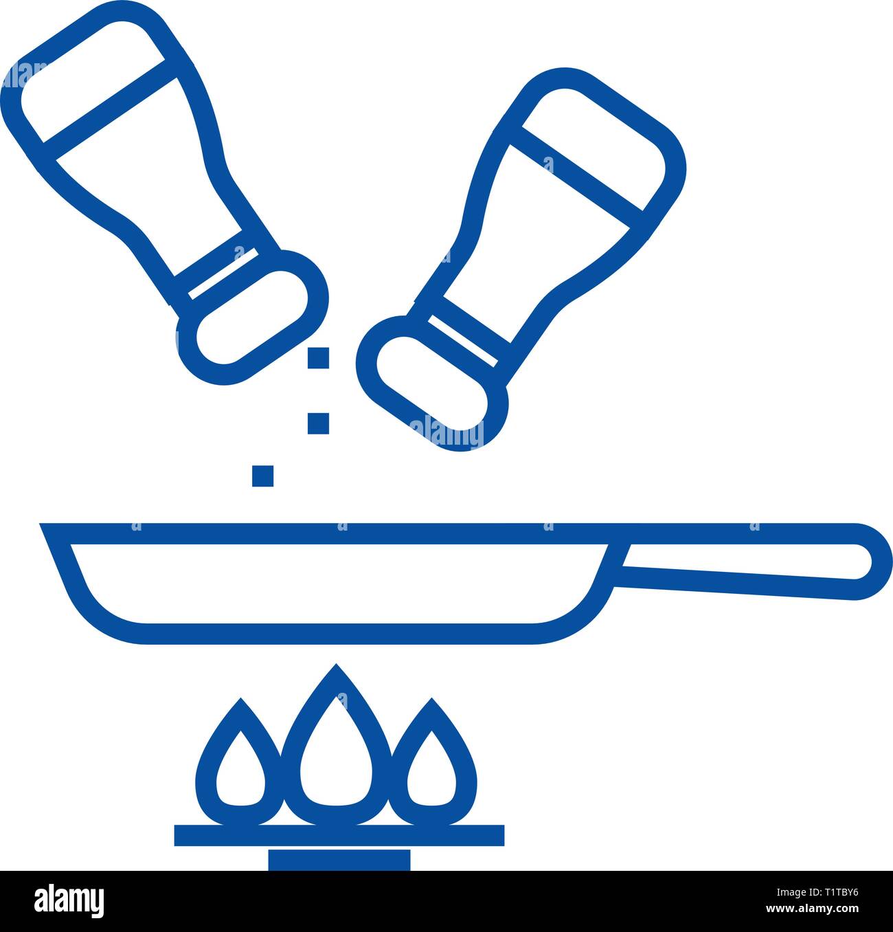 Seasoning food line icon concept. Seasoning food flat vector symbol