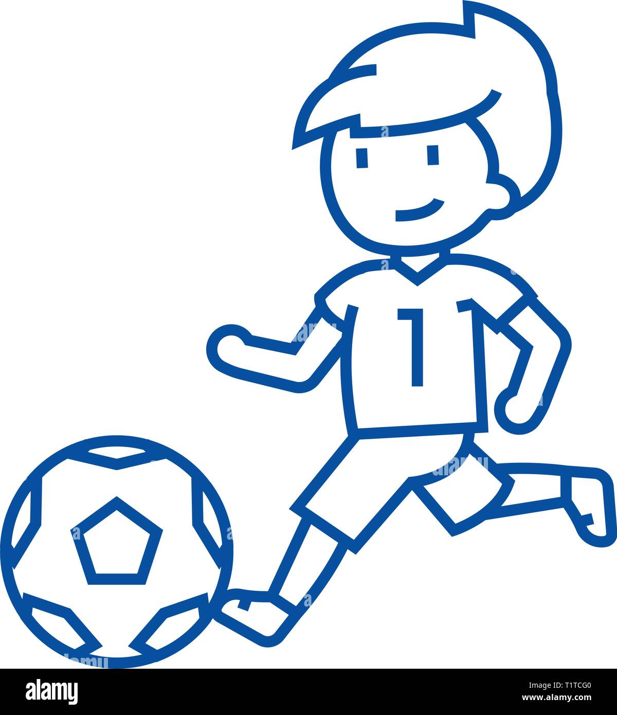 boy kicking ball clipart blue