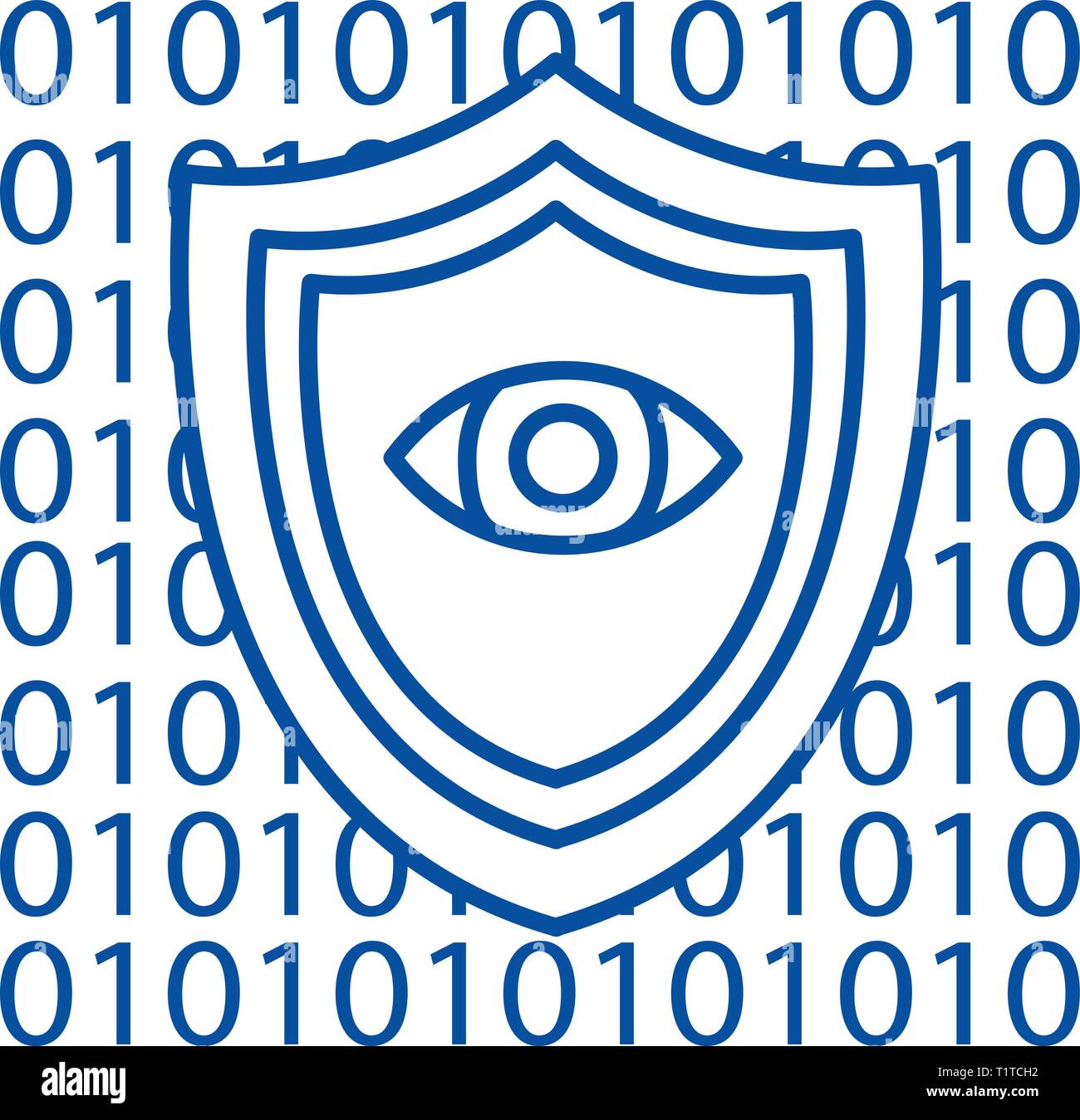 Software security,anti virus line icon concept. Software security,anti ...