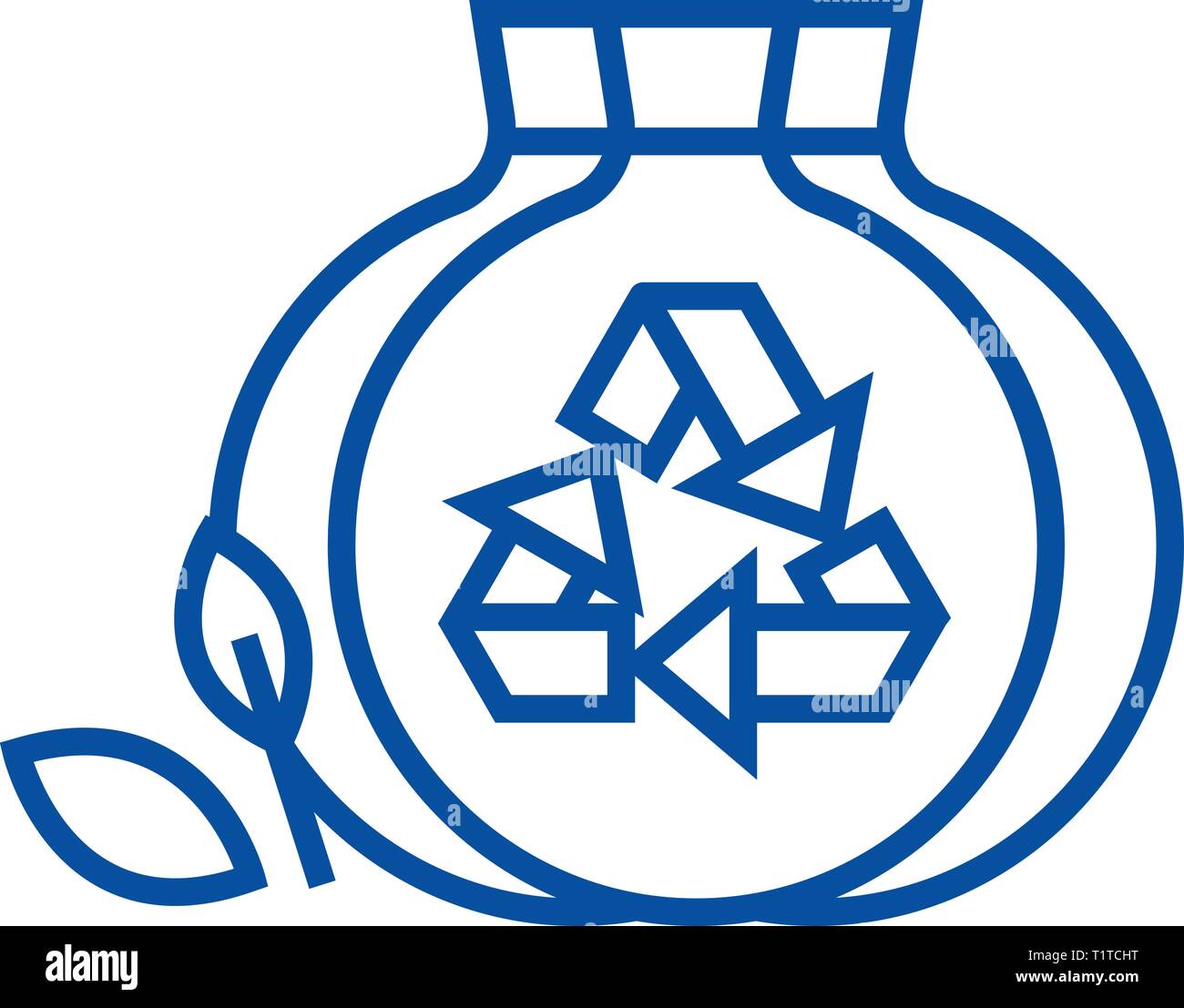 Sorted garbage line icon concept. Sorted garbage flat vector symbol ...