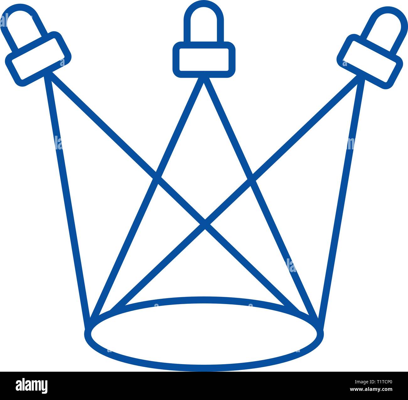 Sport lights line icon concept. Sport lights flat vector symbol, sign