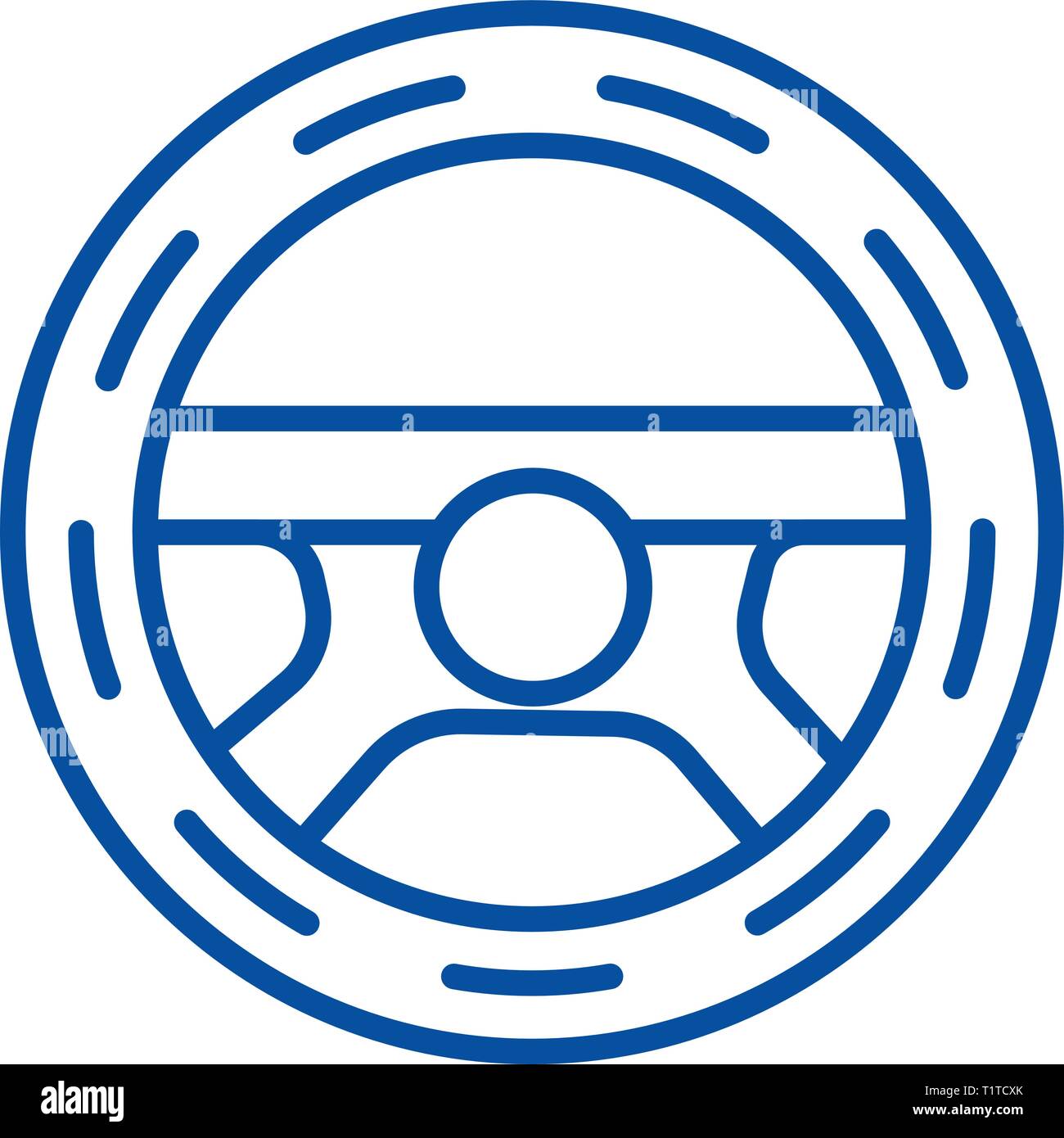 Steering wheel,driving line icon concept. Steering wheel,driving flat