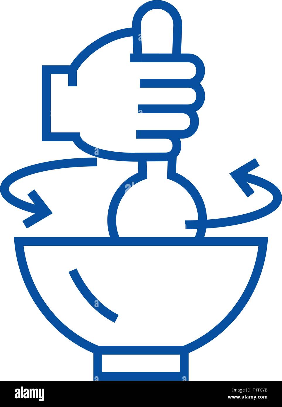 Stirring pot line icon concept. Stirring pot flat vector symbol, sign,  outline illustration Stock Vector Image & Art - Alamy