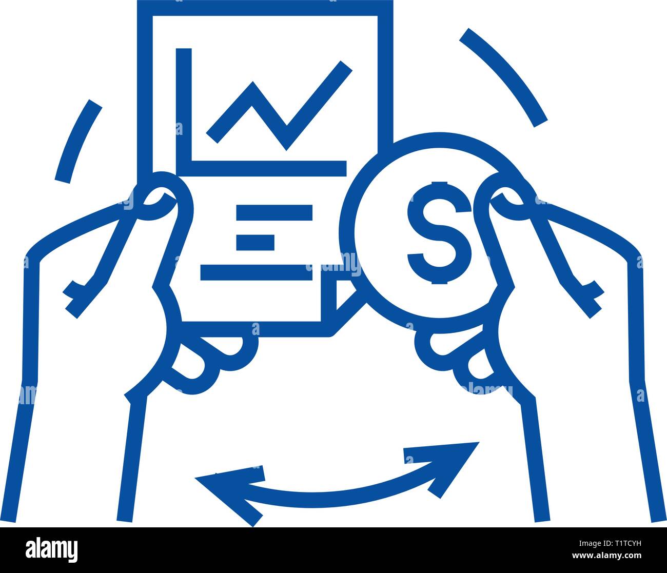 Stock exchange line icon concept. Stock exchange flat vector symbol